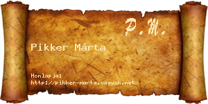 Pikker Márta névjegykártya
